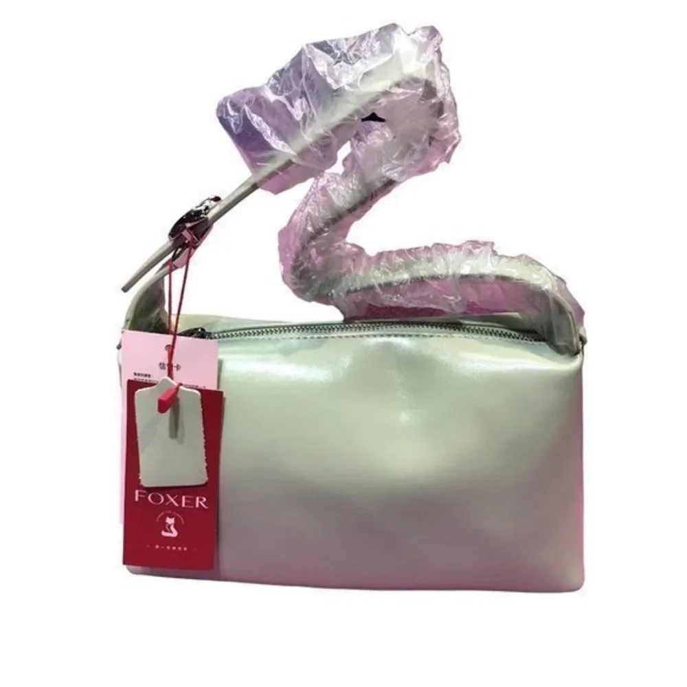 Foxer handbag shoulder Pursebag sage green‎ faux leather chain strap new medium